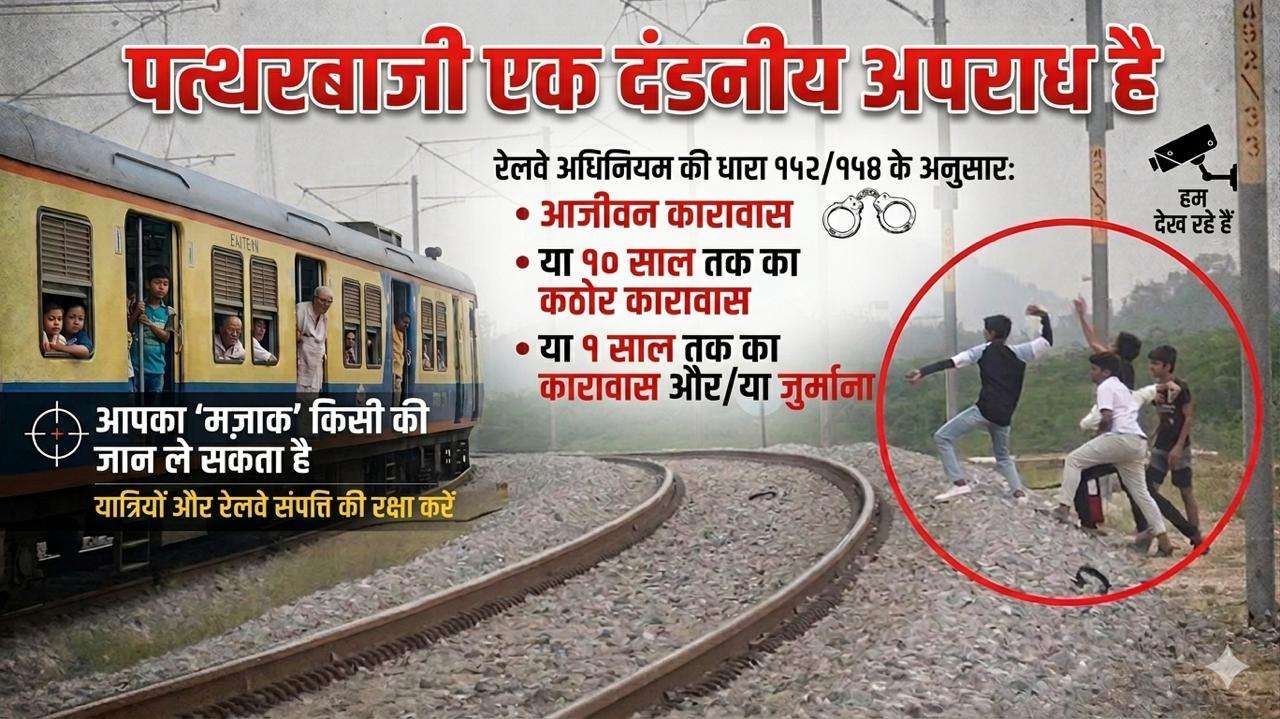 कांच के टुकड़े, टूटे सपने! ट्रेनों पर पत्थरबाजी करने वालों की अब खैर नहीं; उम्रकैद से लेकर 10 साल तक की जेल, पूर्व रेलवे ने जारी किया ‘खतरनाक’ डेटा
