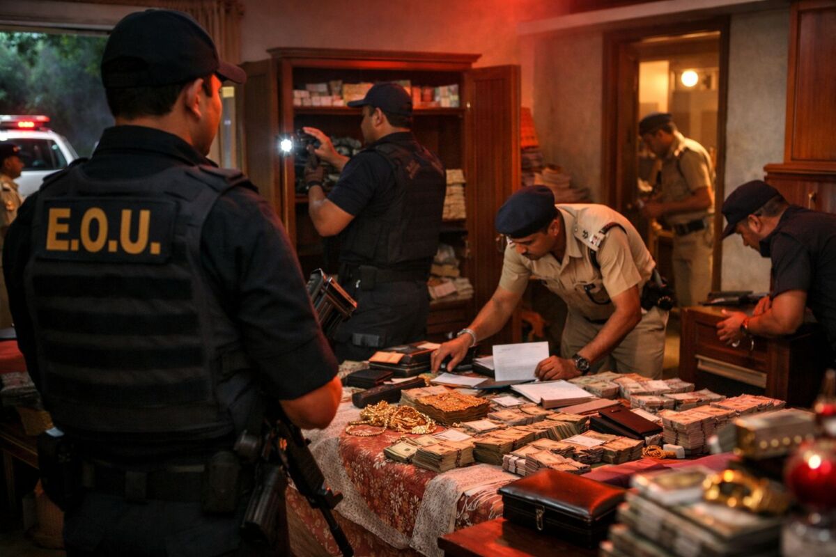 EOU का बड़ा एक्शन: DSP और DRDA डायरेक्टर के 12 ठिकानों पर छापेमारी, करोड़ों की अवैध संपत्ति का खुलासा 1 EOU का बड़ा एक्शन: DSP और DRDA डायरेक्टर के 12 ठिकानों पर छापेमारी, करोड़ों की अवैध संपत्ति का खुलासा