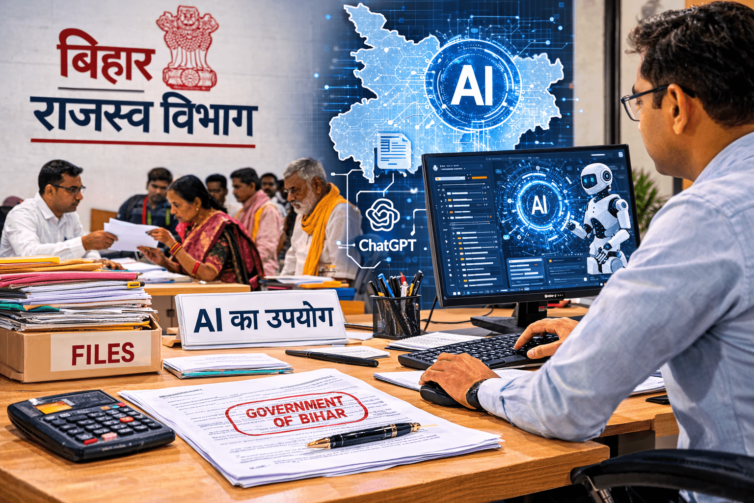 बिहार के राजस्व विभाग में 1 अप्रैल से शुरू होगा एआई का इस्तेमाल, चैट जीपीटी की मदद से फाइलों का होगा तेज निपटारा