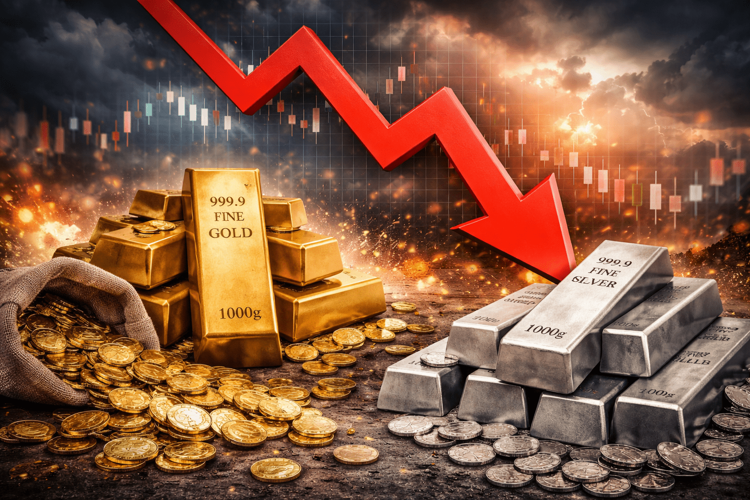 सोने-चांदी में ऐतिहासिक गिरावट: युद्ध के बीच बदला ट्रेंड, निवेशकों के लिए बना बड़ा मौका