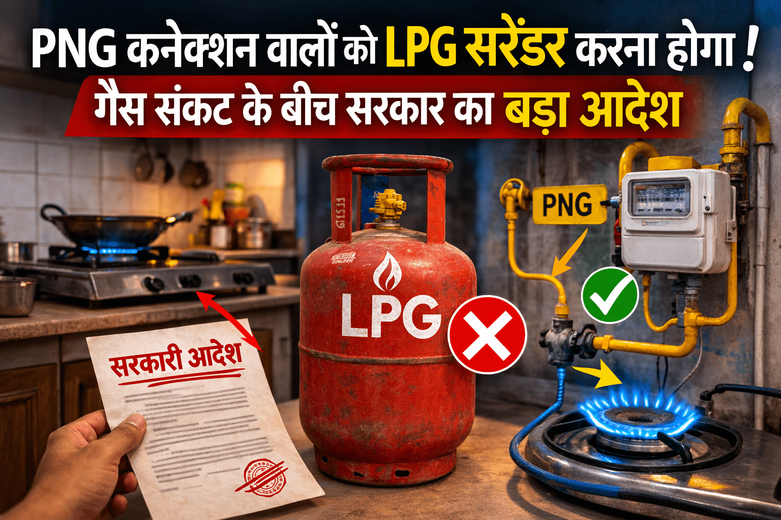 PNG कनेक्शन वालों को LPG सरेंडर करना होगा! गैस संकट की आशंका के बीच केंद्र सरकार का बड़ा फैसला