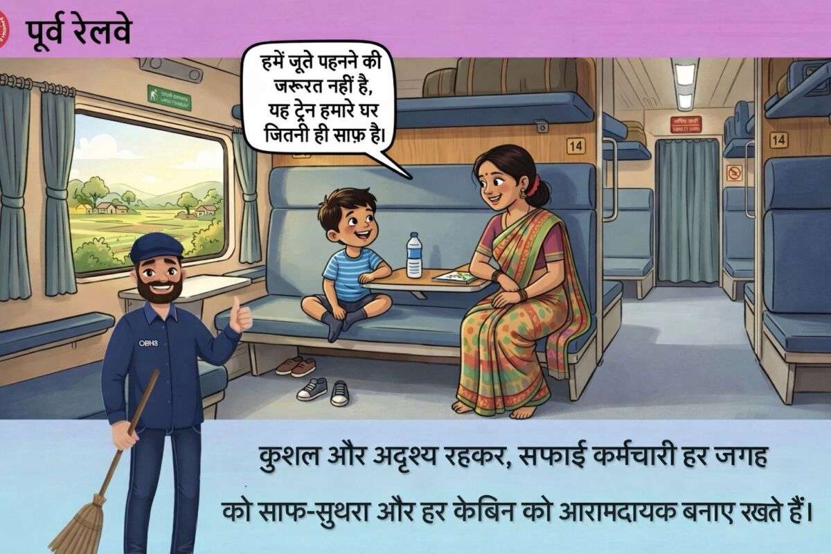 पहियों पर चलता घर: पूर्व रेलवे ने ट्रेन यात्रा को बनाया साफ, सुरक्षित और आरामदायक अनुभव