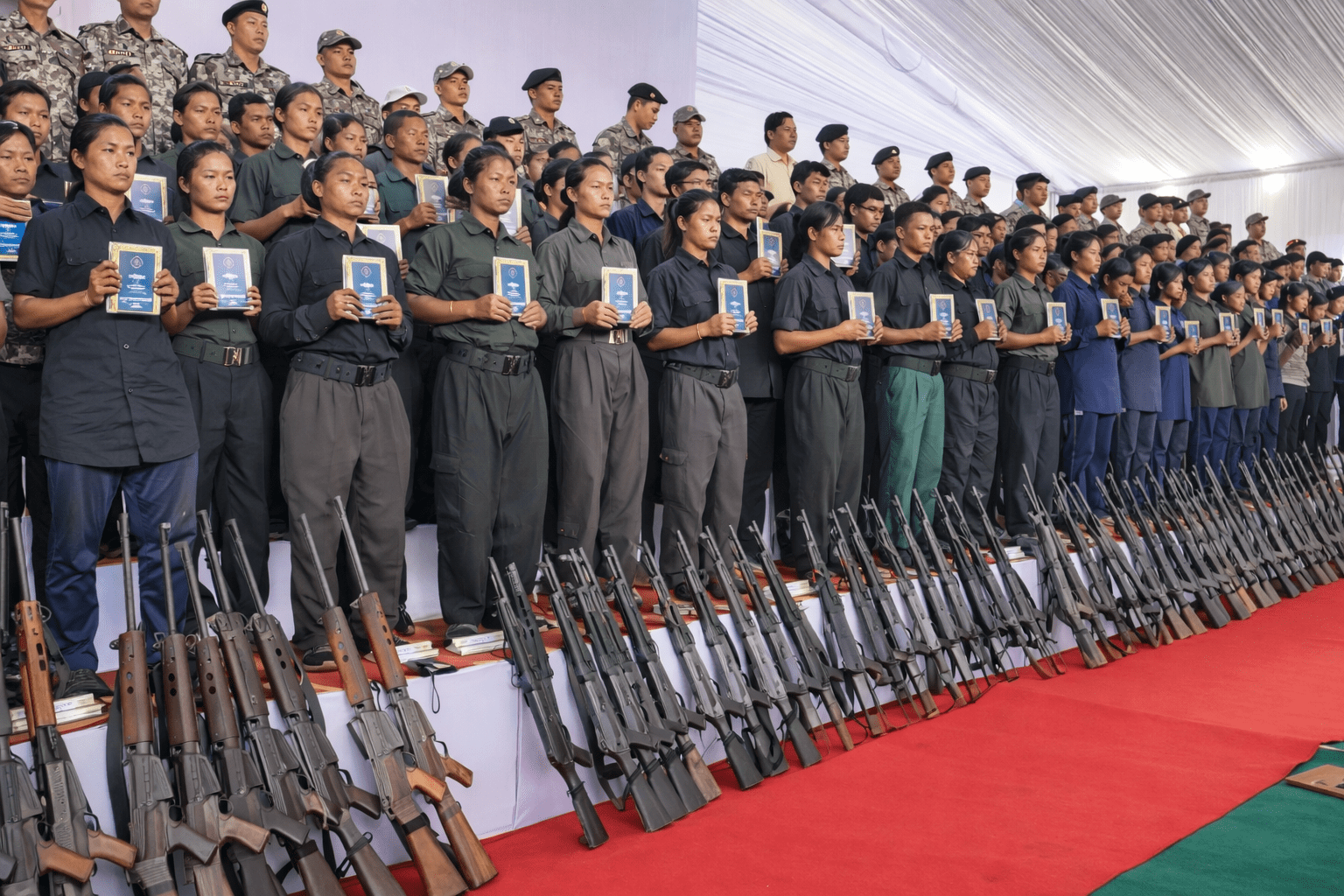 ‘ऑपरेशन क्लीन स्वीप’ की बड़ी सफलता: बस्तर में 108 नक्सलियों का सामूहिक आत्मसमर्पण, करीब 4 करोड़ के इनामी कैडरों ने छोड़ा हथियार