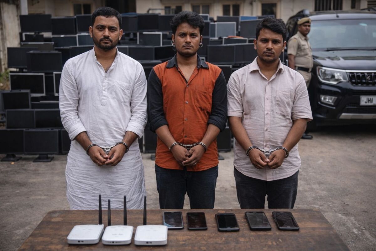 जेईई मेंस परीक्षा में गड़बड़ी की साजिश नाकाम, तीन आरोपी गिरफ्तार; भारी मात्रा में उपकरण जब्त 1 जेईई मेंस परीक्षा में गड़बड़ी की साजिश नाकाम, तीन आरोपी गिरफ्तार; भारी मात्रा में उपकरण जब्त