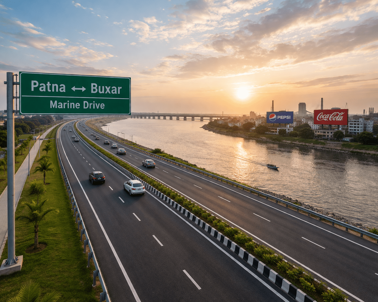 पटना से बक्सर तक बढ़ेगा मरीन ड्राइव: कनेक्टिविटी में क्रांति, दो घंटे में पूरा होगा सफर