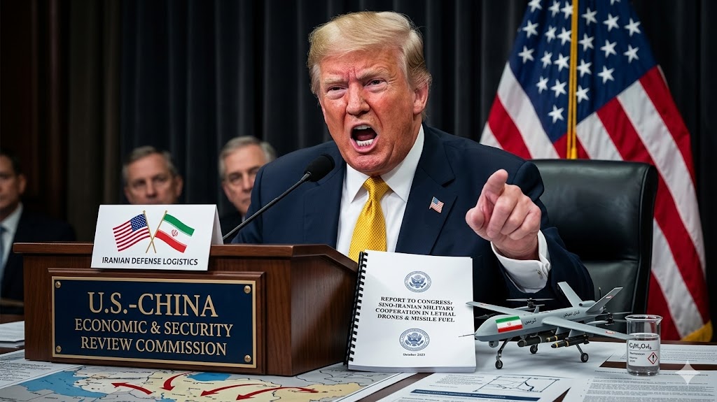 अमेरिकी आयोग की रिपोर्ट: चीन ईरान को दे रहा घातक ड्रोन और मिसाइल ईंधन, अमेरिका बौखलाया