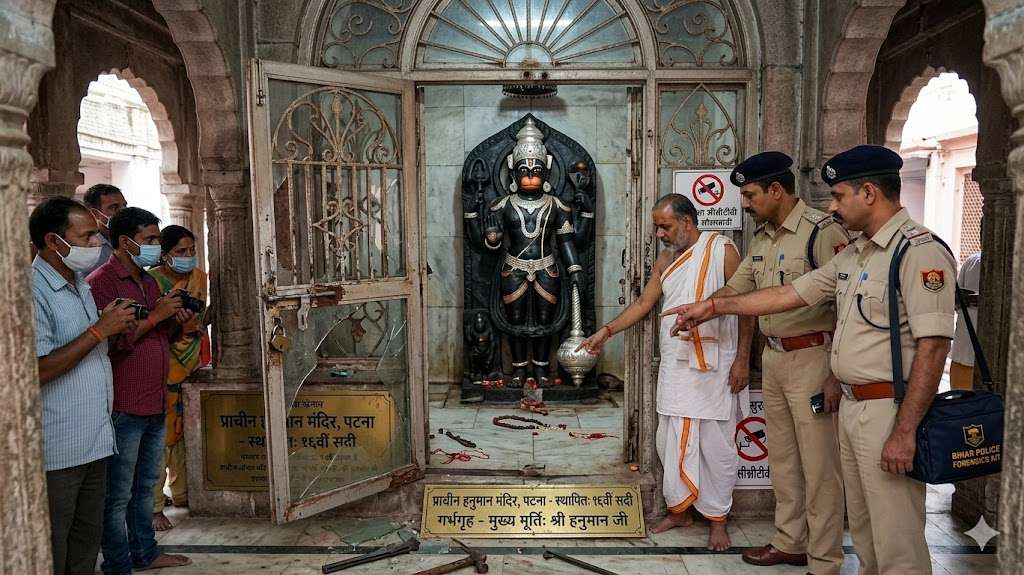 बिहार के प्राचीन हनुमान मंदिर में चोरी, चांदी का गदा और आभूषण ले उड़े चोर
