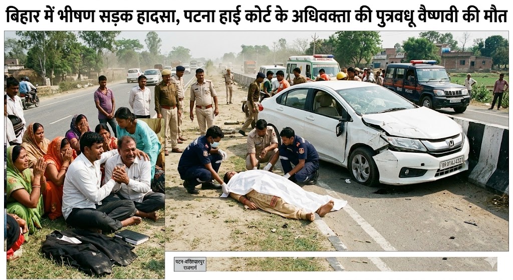 बिहार में भीषण सड़क हादसा, पटना हाई कोर्ट के अधिवक्ता की पुत्रवधू वैष्णवी की मौत