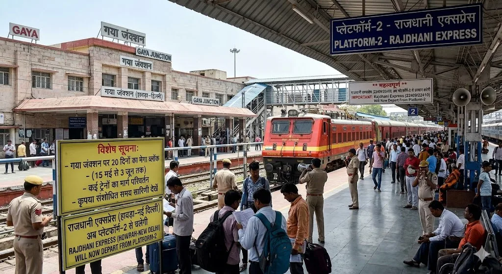 गया जंक्शन पर 20 दिनों का मेगा ब्लॉक, कई ट्रेनों का रूट बदला, राजधानी अब प्लेटफॉर्म-2 से चलेगी 1 गया जंक्शन पर 20 दिनों का मेगा ब्लॉक, कई ट्रेनों का रूट बदला, राजधानी अब प्लेटफॉर्म-2 से चलेगी
