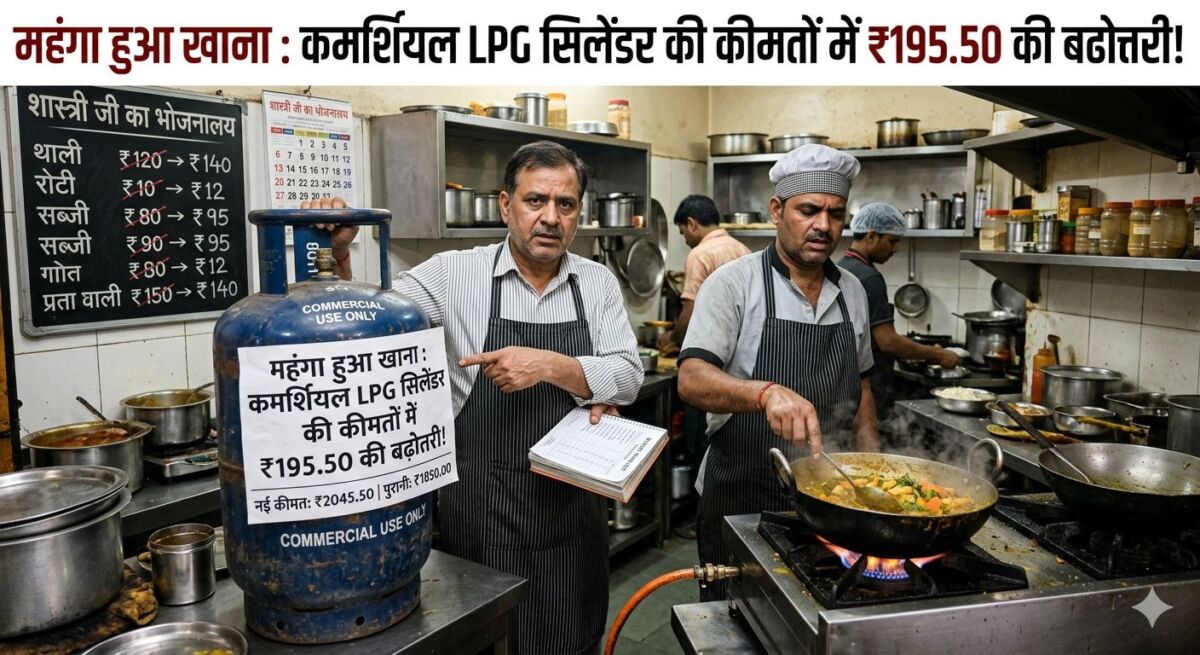 मध्य पूर्व में युद्ध की आग से दहला वैश्विक बाजार: कमर्शियल LPG सिलेंडर की कीमतों में ₹195.50 का जोरदार 'ब्लास्ट', दिल्ली में दाम ₹2,078 के पार 1 मध्य पूर्व में युद्ध की आग से दहला वैश्विक बाजार: कमर्शियल LPG सिलेंडर की कीमतों में ₹195.50 का जोरदार 'ब्लास्ट', दिल्ली में दाम ₹2,078 के पार