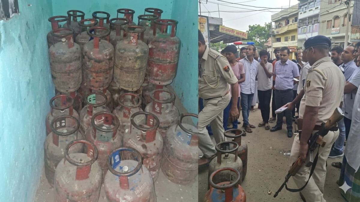 रजौली में गैस की कालाबाजारी पर बड़ी कार्रवाई, 50 से अधिक सिलेंडर जब्त, दो गिरफ्तार