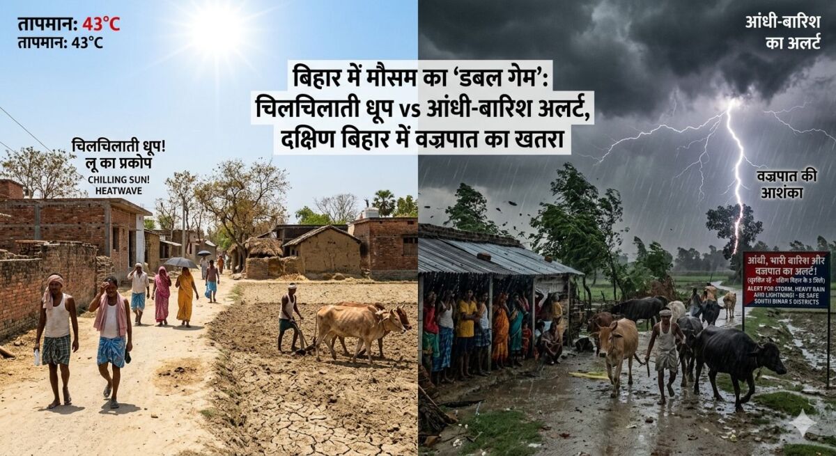 बिहार में मौसम का 'डबल गेम': चिलचिलाती धूप के बीच आंधी-बारिश का अलर्ट, दक्षिण बिहार के पांच जिलों में वज्रपात की आशंका