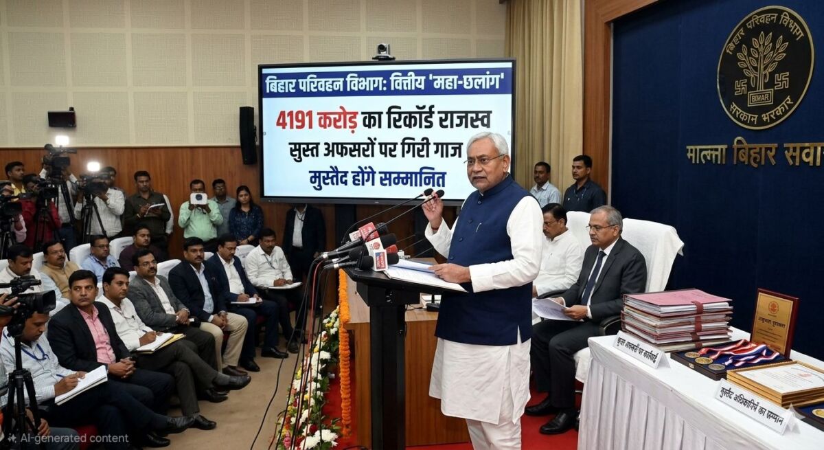 ​बिहार परिवहन विभाग की वित्तीय 'महा-छलांग': 4191 करोड़ का रिकॉर्ड राजस्व, सुस्त अफसरों पर गिरी गाज, मुस्तैद होंगे सम्मानित