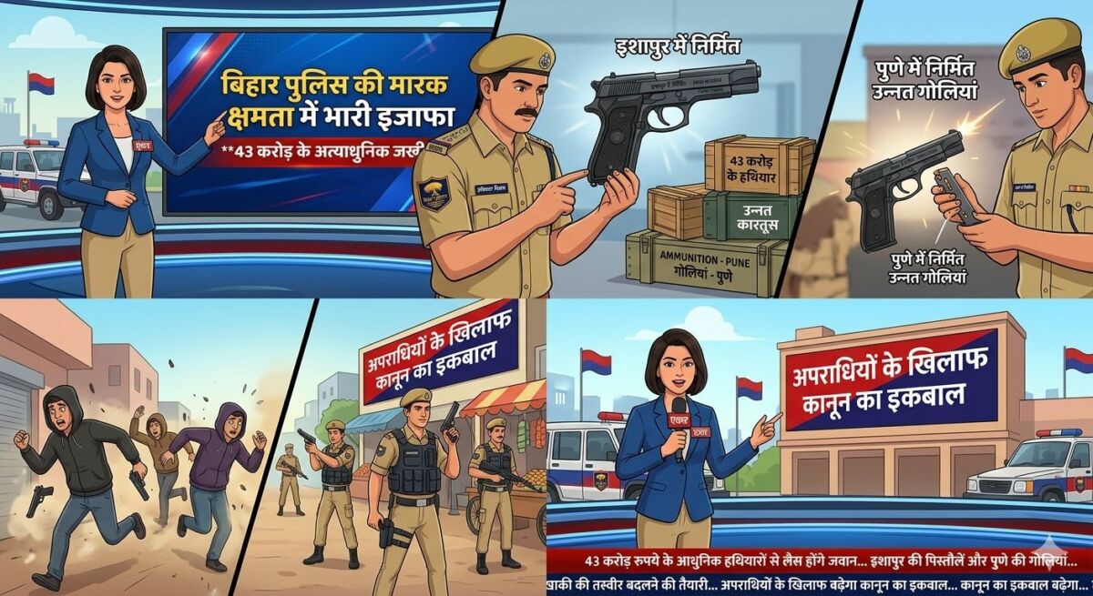 बिहार पुलिस की मारक क्षमता में भारी इजाफा: 43 करोड़ के जखीरे से बदली जाएगी खाकी की तस्वीर; इशापुर की पिस्टल और पुणे की गोलियों से लैस होंगे जवान, अपराधियों के खिलाफ बढ़ेगा कानून का इकबाल 1 बिहार पुलिस की मारक क्षमता में भारी इजाफा: 43 करोड़ के जखीरे से बदली जाएगी खाकी की तस्वीर; इशापुर की पिस्टल और पुणे की गोलियों से लैस होंगे जवान, अपराधियों के खिलाफ बढ़ेगा कानून का इकबाल