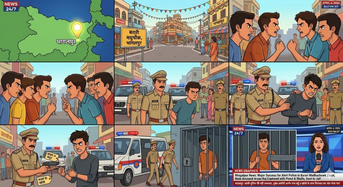 भागलपुर : बरारी मधुचौक के पास आपसी रंजिश ने लिया हिंसक रूप; पुलिस की सतर्कता से दबोचा गया मुख्य गुनहगार आर्यन राज, कट्टे और खोखे के साथ पहुंचा जेल 1 भागलपुर : बरारी मधुचौक के पास आपसी रंजिश ने लिया हिंसक रूप; पुलिस की सतर्कता से दबोचा गया मुख्य गुनहगार आर्यन राज, कट्टे और खोखे के साथ पहुंचा जेल