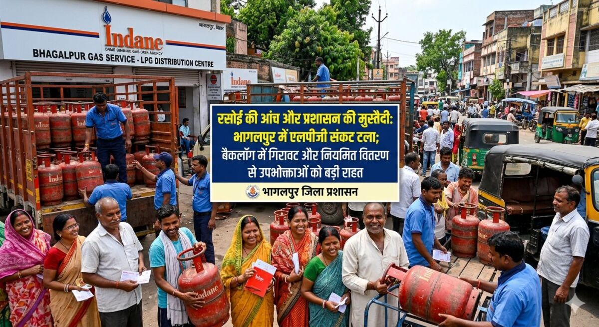 रसोई की आंच और प्रशासन की मुस्तैदी: भागलपुर में एलपीजी आपूर्ति का संकट टला; बैकलॉग में गिरावट और नियमित वितरण से उपभोक्ताओं को बड़ी राहत 1 रसोई की आंच और प्रशासन की मुस्तैदी: भागलपुर में एलपीजी आपूर्ति का संकट टला; बैकलॉग में गिरावट और नियमित वितरण से उपभोक्ताओं को बड़ी राहत