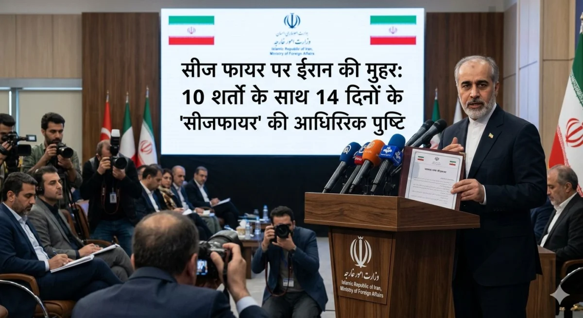 सीज फायर पर ईरान की मुहर: 10 शर्तों के साथ 14 दिनों के 'सीजफायर' की आधिकारिक पुष्टि, अब वाशिंगटन के पाले में गेंद 1 सीज फायर पर ईरान की मुहर: 10 शर्तों के साथ 14 दिनों के 'सीजफायर' की आधिकारिक पुष्टि, अब वाशिंगटन के पाले में गेंद