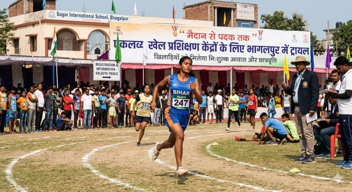 मैदान से पदक तक: एकलव्य खेल प्रशिक्षण केंद्रों के लिए भागलपुर में ट्रायल; खिलाड़ियों को मिलेगा नि:शुल्क आवास और छात्रवृत्ति 1 मैदान से पदक तक: एकलव्य खेल प्रशिक्षण केंद्रों के लिए भागलपुर में ट्रायल; खिलाड़ियों को मिलेगा नि:शुल्क आवास और छात्रवृत्ति