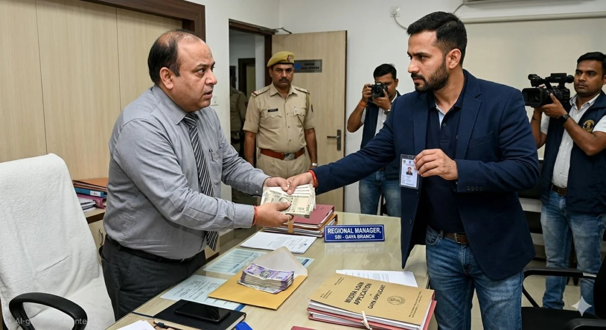 खाकी का 'ट्रैप' और बैंक साहब का 'कमीशन': गया में 10 लाख के मुद्रा लोन पर मांगी थी 95 हजार की घूस! एसबीआई के क्षेत्रीय प्रबंधक को 40 हजार लेते दबोचे गये?