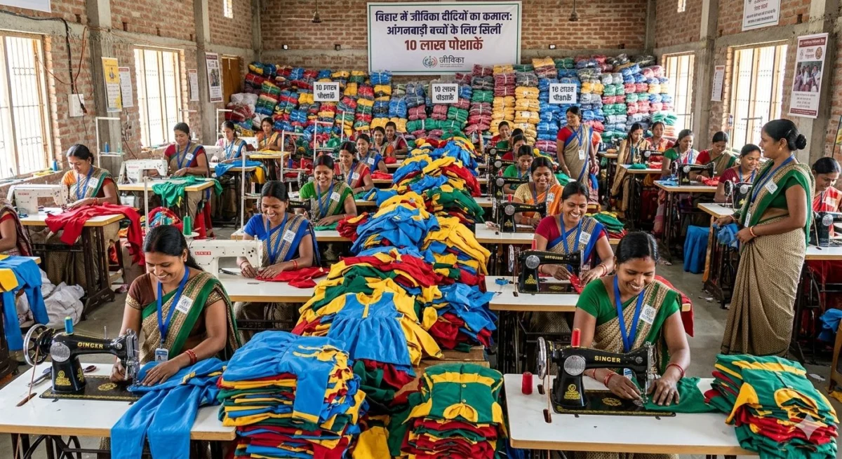 ​बिहार में जीविका दीदियों का कमाल: आंगनबाड़ी बच्चों के लिए सिलीं 10 लाख पोशाकें