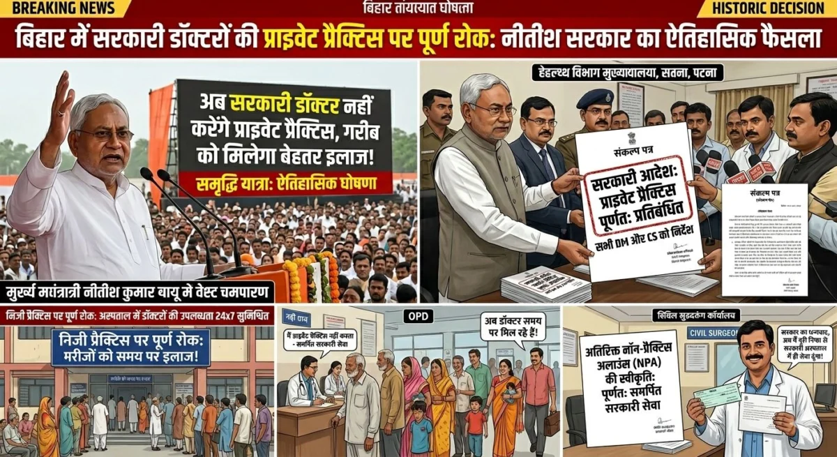 ​बिहार में सरकारी डॉक्टरों की प्राइवेट प्रैक्टिस पर पूर्ण रोक, नीतीश सरकार का ऐतिहासिक फैसला