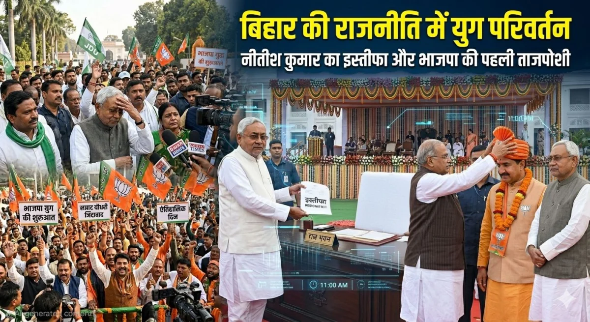 बिहार की राजनीति में युग परिवर्तन: नीतीश कुमार का इस्तीफा और भाजपा की पहली ताजपोशी 1 बिहार की राजनीति में युग परिवर्तन: नीतीश कुमार का इस्तीफा और भाजपा की पहली ताजपोशी