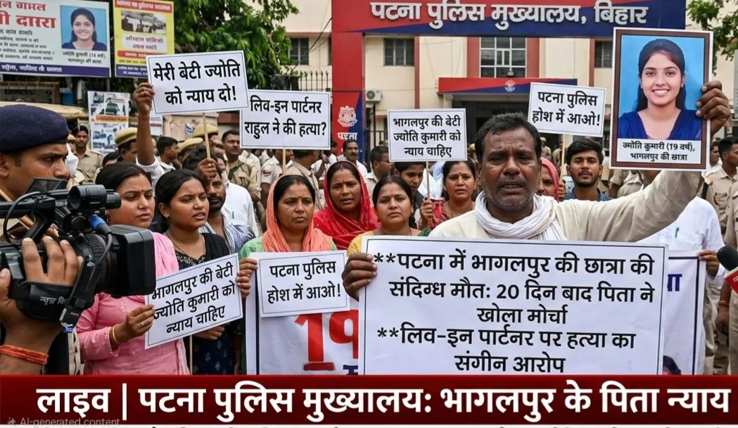 पटना में भागलपुर की छात्रा की संदिग्ध मौत: 20 दिन बाद पिता ने खोला मोर्चा, लिव-इन पार्टनर पर हत्या का संगीन आरोप 1 पटना में भागलपुर की छात्रा की संदिग्ध मौत: 20 दिन बाद पिता ने खोला मोर्चा, लिव-इन पार्टनर पर हत्या का संगीन आरोप