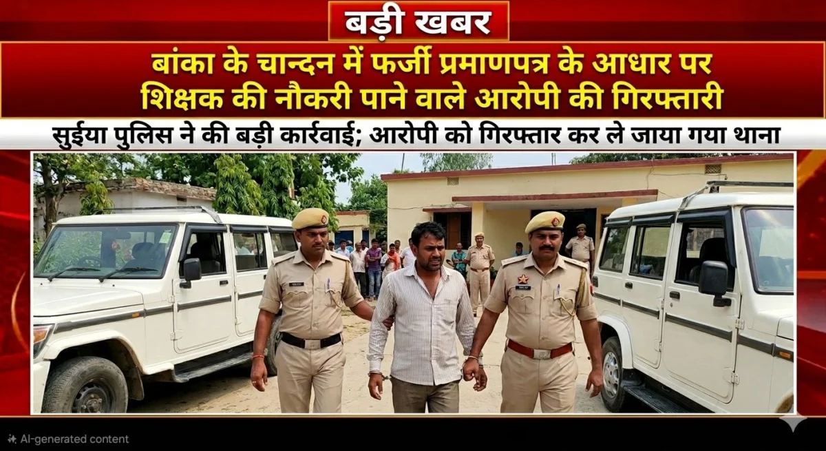 बांका के चान्दन में फर्जी प्रमाणपत्र के आधार पर शिक्षक की नौकरी पाने वाले आरोपी की गिरफ्तारी, सुईया पुलिस ने की बड़ी कार्रवाई 1 बांका के चान्दन में फर्जी प्रमाणपत्र के आधार पर शिक्षक की नौकरी पाने वाले आरोपी की गिरफ्तारी, सुईया पुलिस ने की बड़ी कार्रवाई