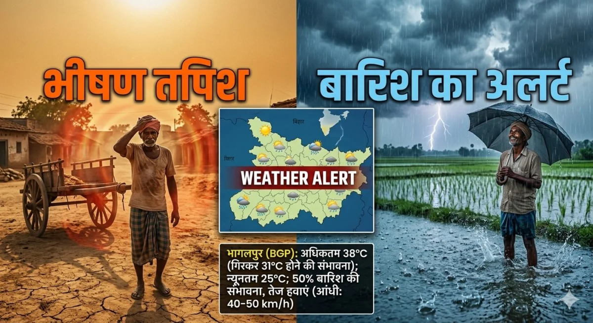 बिहार मौसम: तीन दिन भीषण तपिश के बाद बारिश का अलर्ट, जानें आपके जिले का हाल