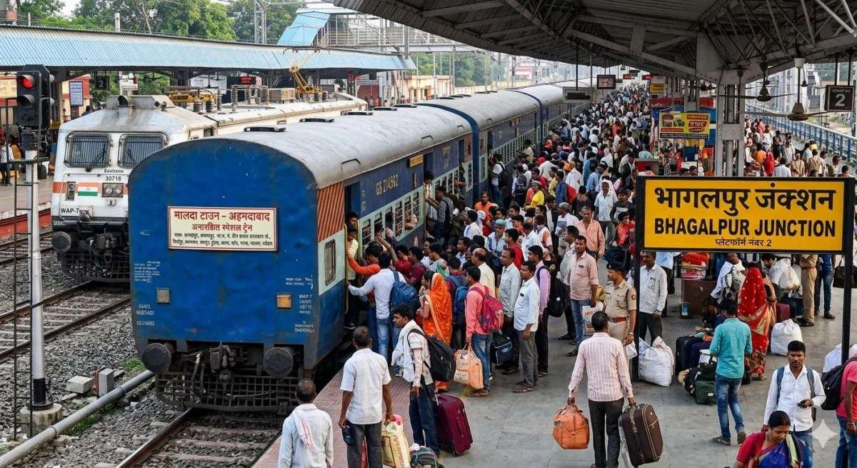 रेल यात्रियों के लिए बड़ी राहत: मालदा टाउन से अहमदाबाद के लिए आज खुलेगी 'अनारक्षित स्पेशल' ट्रेन; भागलपुर और जमालपुर के रास्ते तय होगा सफर