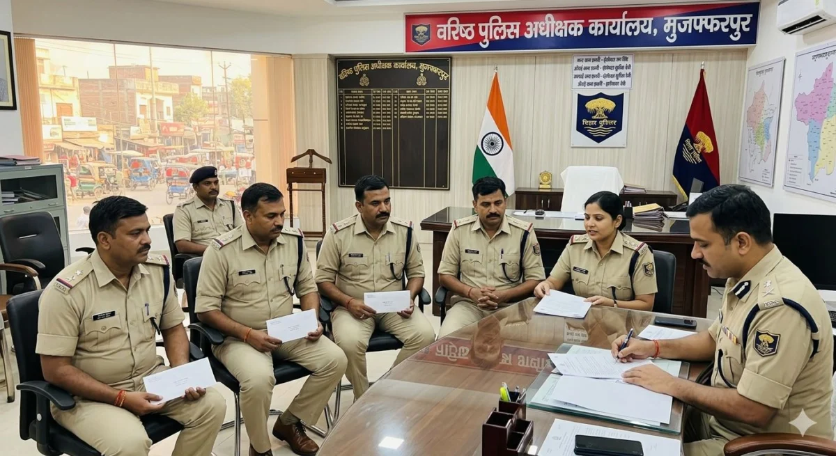 मुजफ्फरपुर पुलिस प्रशासन में बड़ा फेरबदल, 7 इंस्पेक्टर्स के तबादले, कई थानों को मिले नए प्रभारी 1 मुजफ्फरपुर पुलिस प्रशासन में बड़ा फेरबदल, 7 इंस्पेक्टर्स के तबादले, कई थानों को मिले नए प्रभारी