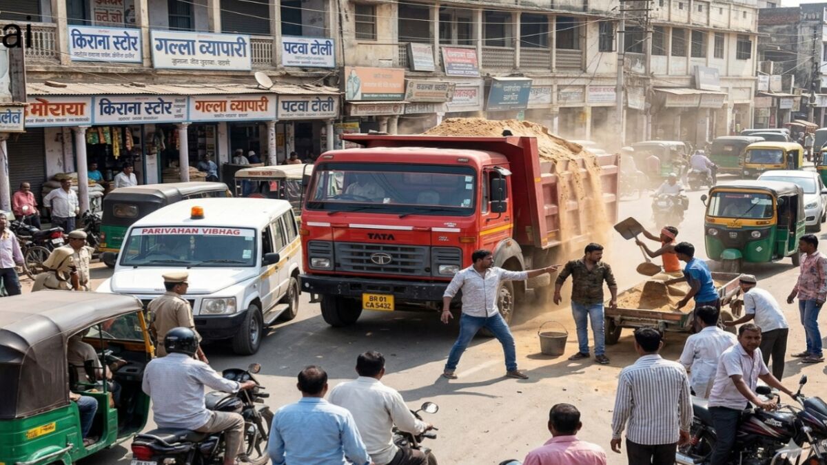 पटना सिटी में 'खाकी' पर भारी पड़ी 'रेत' की दबंगई: ओवरलोडेड ट्रक पकड़ने पर परिवहन विभाग के अफसरों को पीटा, सगे भाइयों ने बीच सड़क मचाया तांडव और फिल्म की तरह ले उड़े बालू की खेप