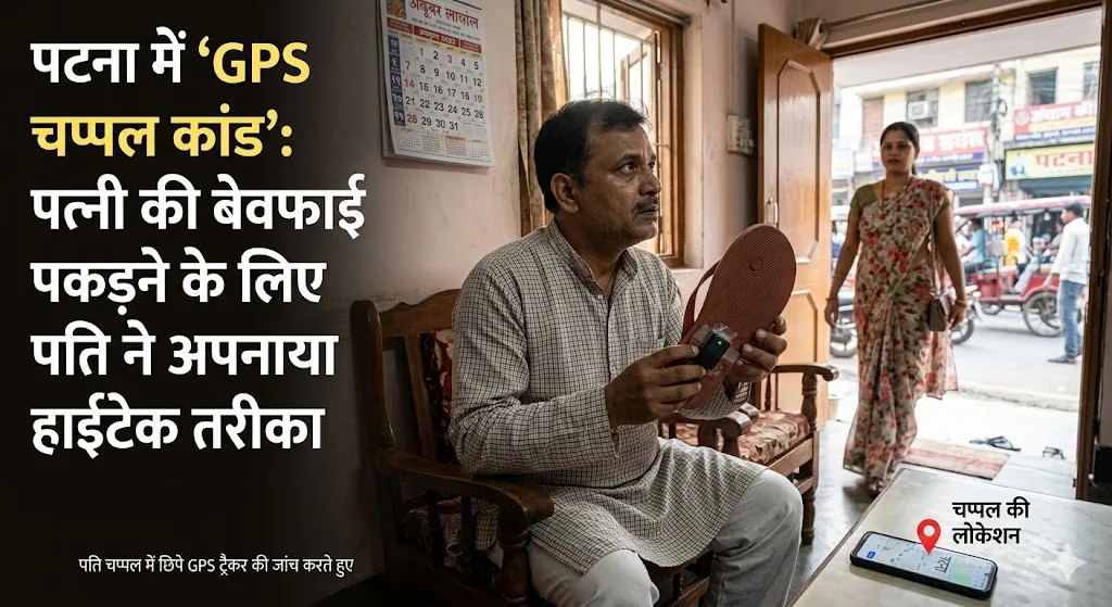 पटना में ‘GPS चप्पल कांड’: पत्नी की बेवफाई पकड़ने के लिए पति ने अपनाया हाईटेक तरीका 1 पटना में ‘GPS चप्पल कांड’: पत्नी की बेवफाई पकड़ने के लिए पति ने अपनाया हाईटेक तरीका