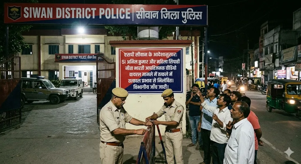 सीवान पुलिस का आपत्तिजनक वीडियो वायरल, SI और महिला सिपाही निलंबित; एसपी ने दिए जांच के आदेश