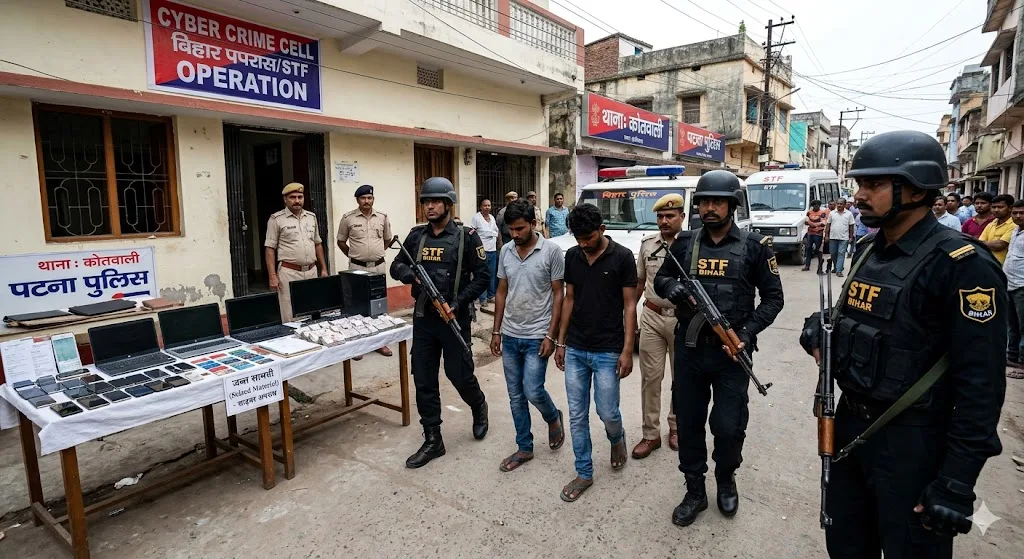 बिहार में STF और पुलिस की संयुक्त कार्रवाई, तीन साइबर अपराधी गिरफ्तार