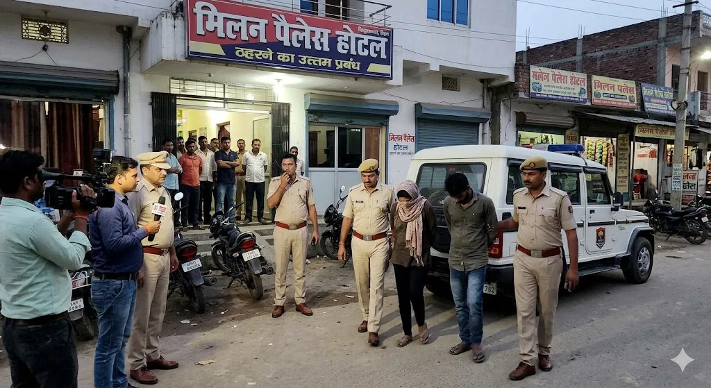 बेगूसराय में देह व्यापार नेटवर्क का खुलासा, होटल से महिला समेत तीन गिरफ्तार