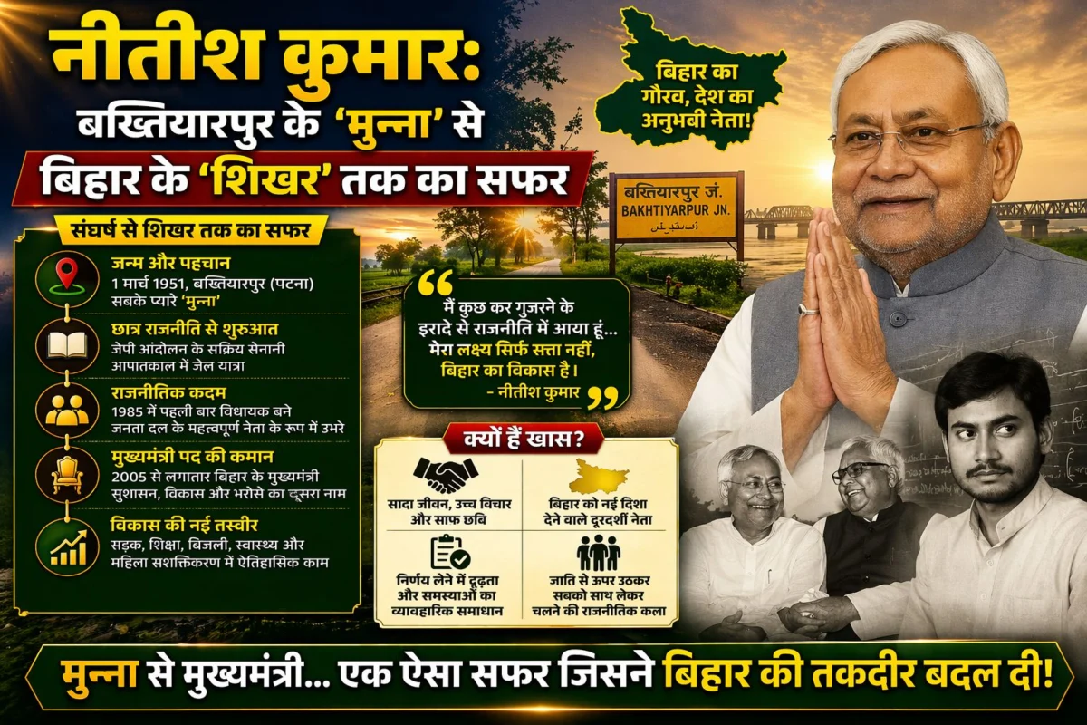नीतीश कुमार: बख्तियारपुर के ‘मुन्ना’ से बिहार के ‘शिखर’ तक का सफर 1 नीतीश कुमार: बख्तियारपुर के ‘मुन्ना’ से बिहार के ‘शिखर’ तक का सफर
