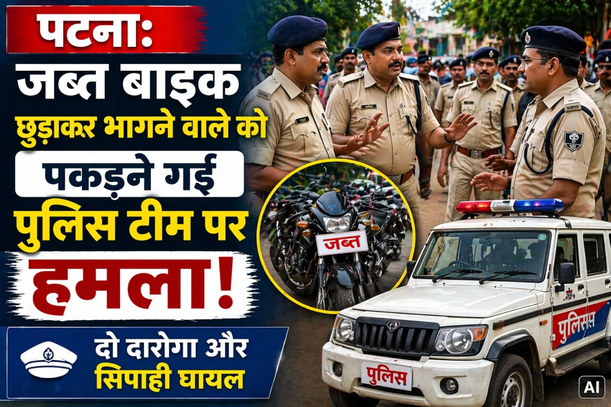 पटना: जब्त बाइक छुड़ाकर भागने वाले को पकड़ने गई पुलिस टीम पर हमला; दो दारोगा और सिपाही घायल