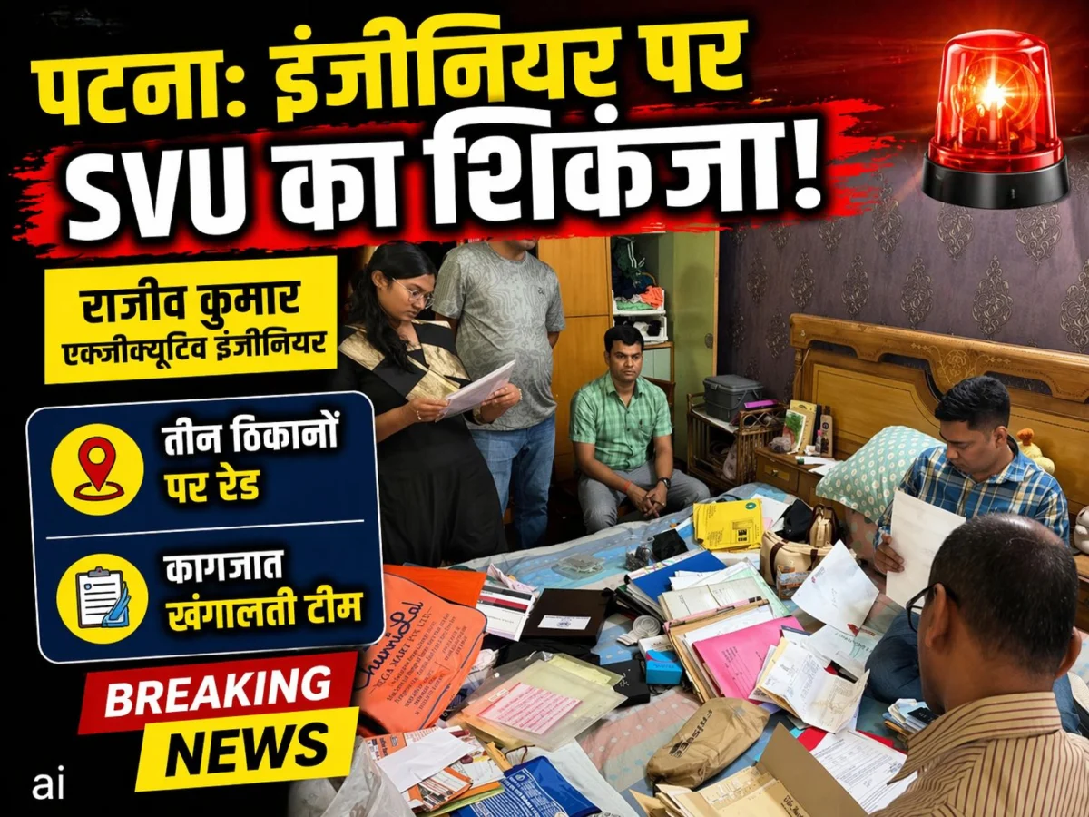 पटना: एग्जीक्यूटिव इंजीनियर राजीव कुमार पर SVU का शिकंजा, तीन ठिकानों पर रेड