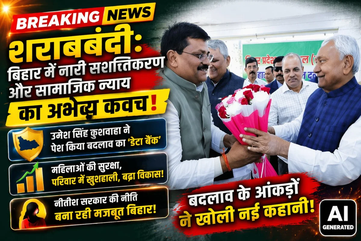 ​शराबबंदी: बिहार में नारी सशक्तिकरण और सामाजिक न्याय का अभेद्य कवच, उमेश सिंह कुशवाहा ने पेश किया बदलाव का 'डेटा बैंक'