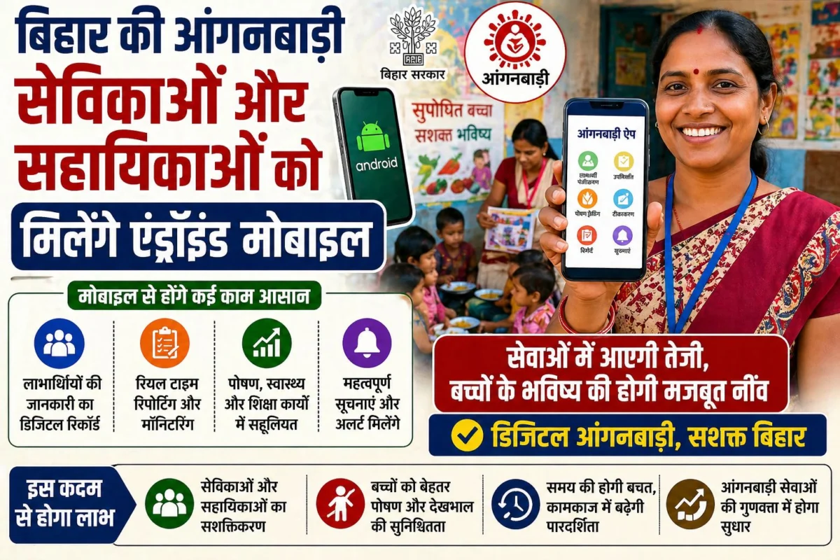 Anganwadi Workers Mobile: बिहार की आंगनबाड़ी सेविकाओं और सहायिकाओं को मिलेंगे एंड्रॉइड मोबाइल; मंत्री बिजेंद्र यादव ने किया दिव्यांगता जांच अनुसूची का शुभारंभ 1 Anganwadi Workers Mobile: बिहार की आंगनबाड़ी सेविकाओं और सहायिकाओं को मिलेंगे एंड्रॉइड मोबाइल; मंत्री बिजेंद्र यादव ने किया दिव्यांगता जांच अनुसूची का शुभारंभ