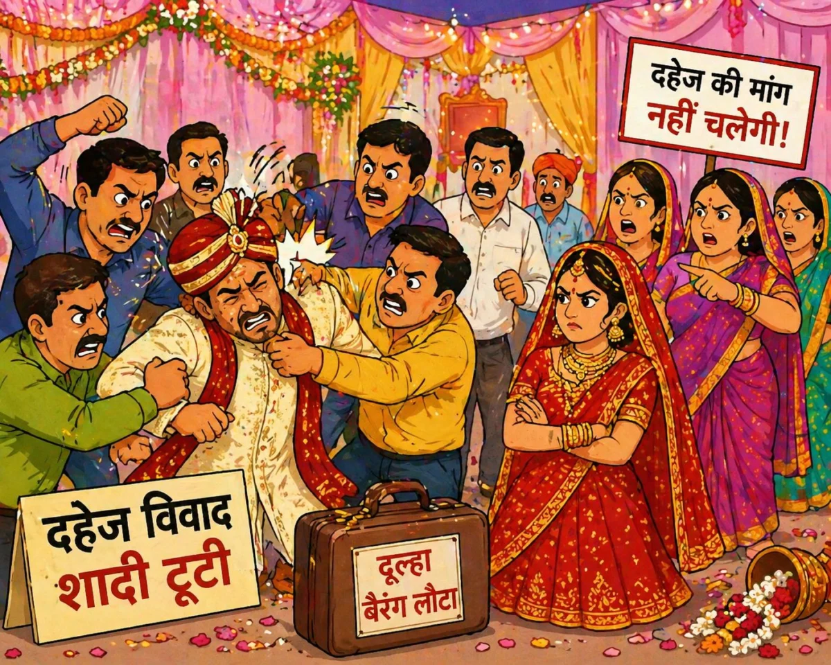 दहेज विवाद ने तोड़ी शादी: मंडप में बढ़ा तनाव, दूल्हा बैरंग लौटा, बारातियों की पिटाई से मचा हड़कंप