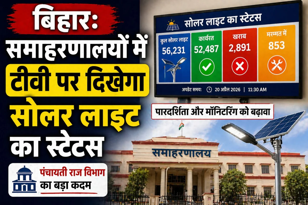 ​बिहार: समाहरणालयों में टीवी पर दिखेगा सोलर लाइट का स्टेटस