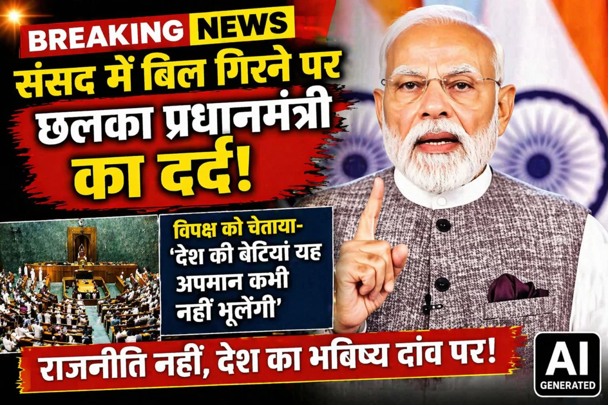 संसद में बिल गिरने पर छलका प्रधानमंत्री का दर्द, विपक्ष को चेताया— 'देश की बेटियां यह अपमान कभी नहीं भूलेंगी' 1 संसद में बिल गिरने पर छलका प्रधानमंत्री का दर्द, विपक्ष को चेताया— 'देश की बेटियां यह अपमान कभी नहीं भूलेंगी'