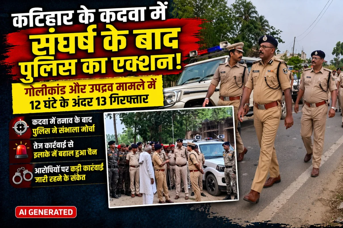 कटिहार के कदवा में खूनी संघर्ष के बाद पुलिस का एक्शन: गोलीकांड और उपद्रव मामले में 12 घंटे के अंदर 13 गिरफ्तार