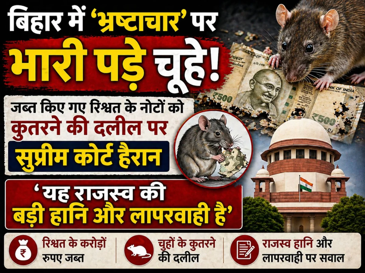 बिहार में ‘भ्रष्टाचार’ पर भारी पड़े चूहे: जब्त किए गए रिश्वत के नोटों को कुतरने की दलील पर सुप्रीम कोर्ट हैरान; कहा— ‘यह राजस्व की बड़ी हानि और लापरवाही है’