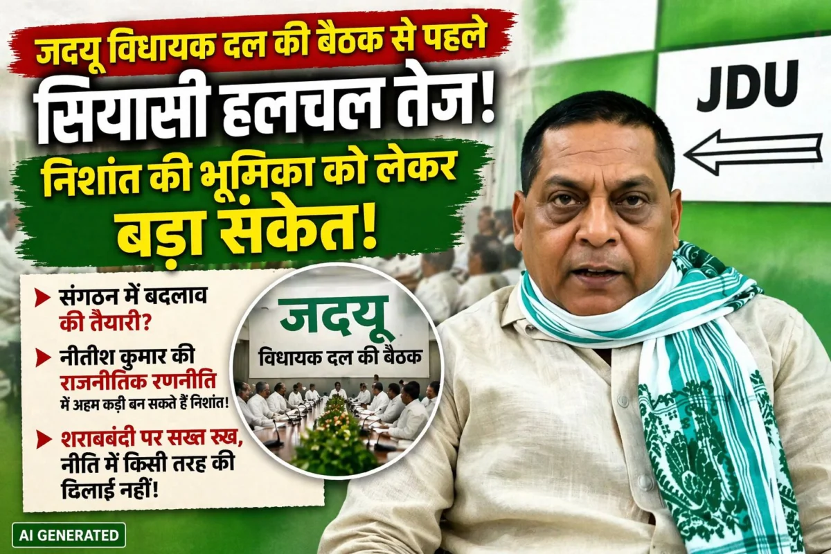 जदयू विधायक दल की बैठक से पहले सियासी हलचल तेज, निशांत की भूमिका को लेकर बड़ा संकेत, शराबबंदी पर सख्त रुख