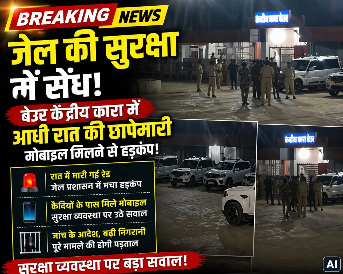 जेल की सुरक्षा में सेंध: बेउर केंद्रीय कारा में आधी रात की छापेमारी, मोबाइल मिलने से हड़कंप