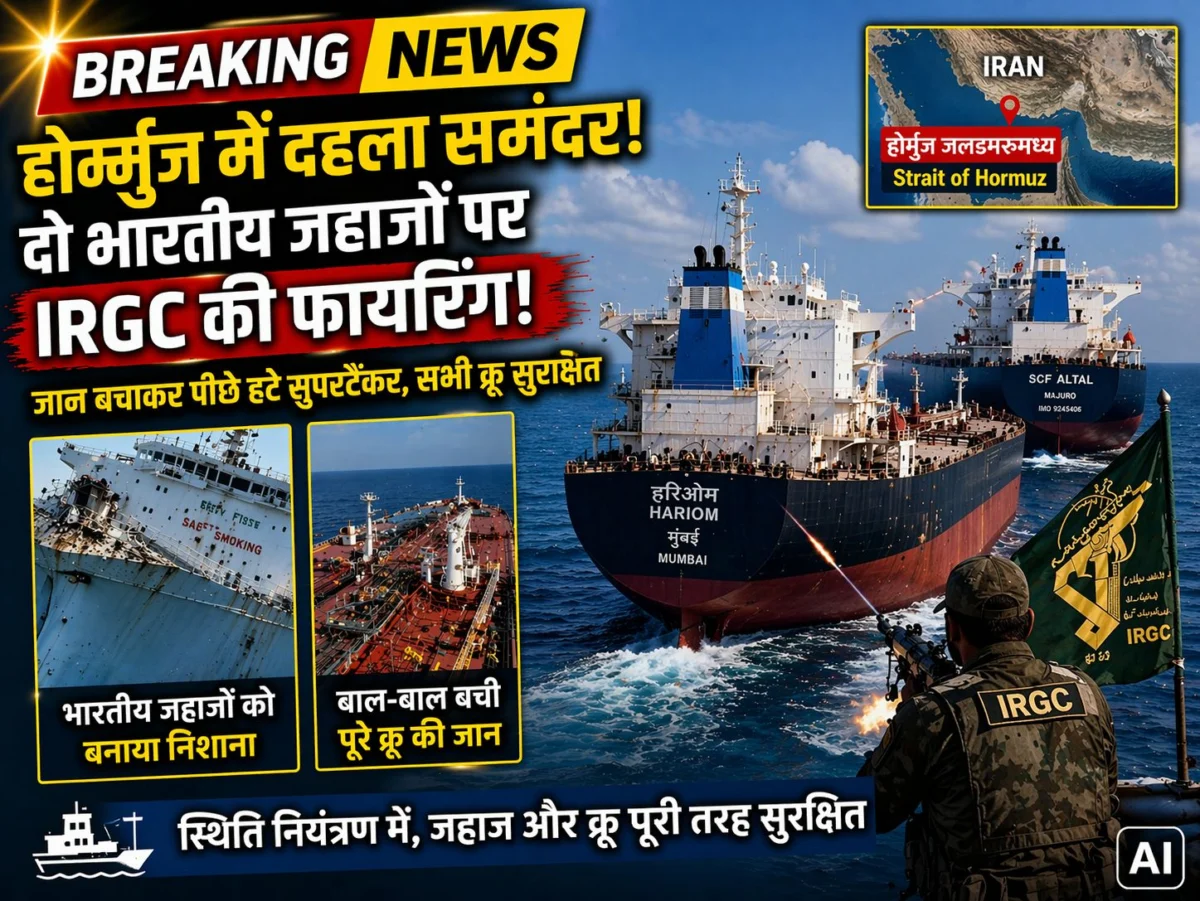 ​होर्मुज में दहला समंदर: दो भारतीय जहाजों पर फायरिंग, जान बचाकर पीछे हटे सुपरटैंकर