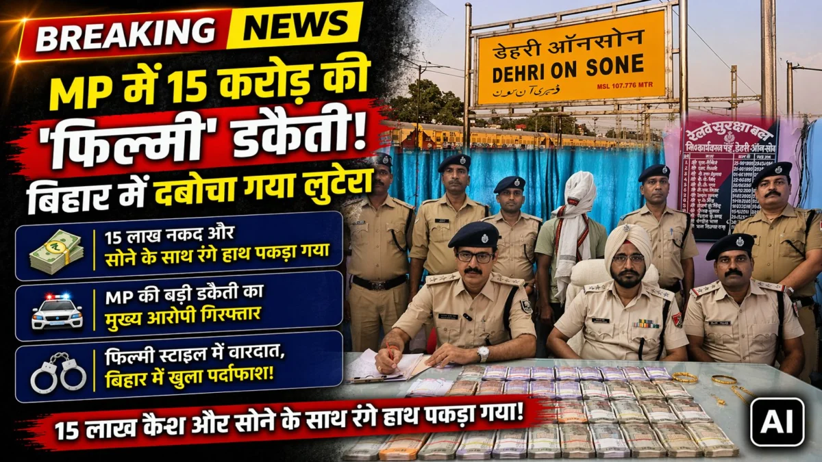 एमपी में 15 करोड़ की ‘फिल्मी’ डकैती, बिहार में दबोचा गया लुटेरा: 15 लाख कैश और सोने के साथ रंगे हाथ पकड़ाया